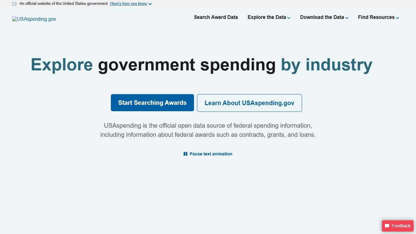 Government Spending Open Data USAspending